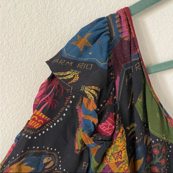 NWT FARM Rio Crazy Mix One-Shoulder Midi Dress Size S - Picture 6 of 14
